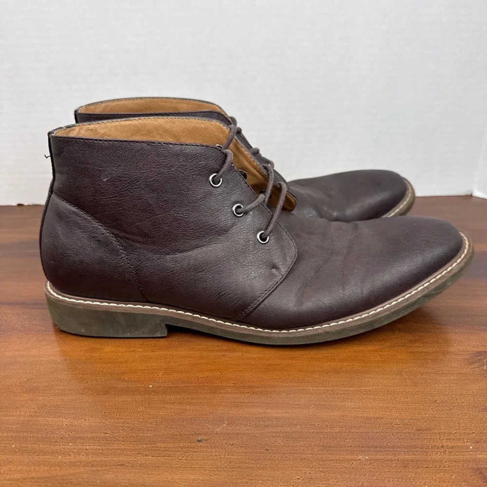 Guess Brown Faux Leather‎ Joeys Chukka Ankle Boots Size 12